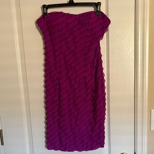 Charlotte Russe Y2K Strapless Magenta Flutter Mini Dress